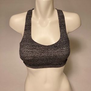 New Lululemon Free To Be Serene Black Grey Sports Bra size 6